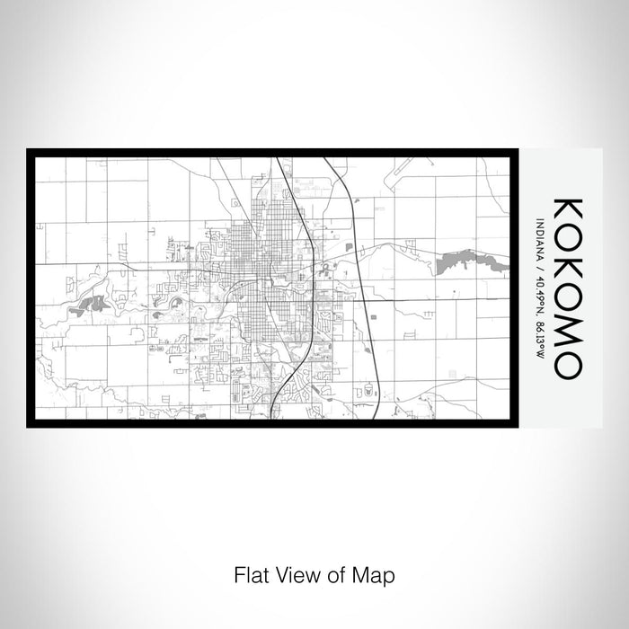 Rendered View of Kokomo Indiana Map on 17oz Stainless Steel Insulated Bottle with printed classic style map