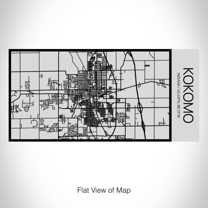 Rendered View of Kokomo Indiana Map on 17oz Stainless Steel Insulated Cola Bottle in Stainless