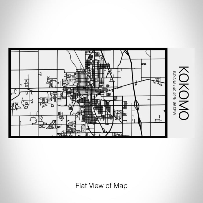 Rendered View of Kokomo Indiana Map on 17oz Stainless Steel Insulated Cola Bottle in Stainless in Matte White