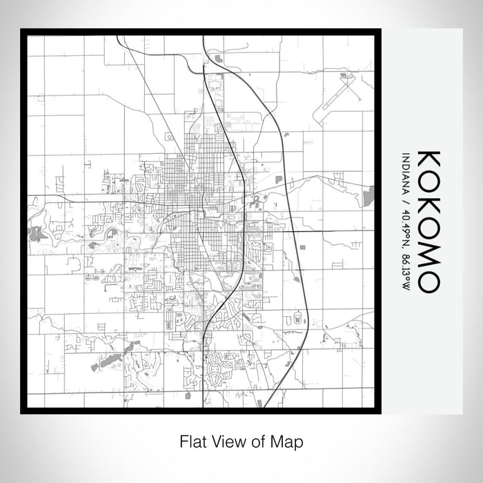 Rendered View of Kokomo Indiana Map on 17oz Stainless Steel Insulated Tumbler in Classic Map Style
