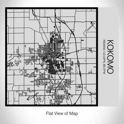 Rendered View of Kokomo Indiana Map on 17oz Stainless Steel Insulated Tumbler in Tactile Lines with Succulent in Background