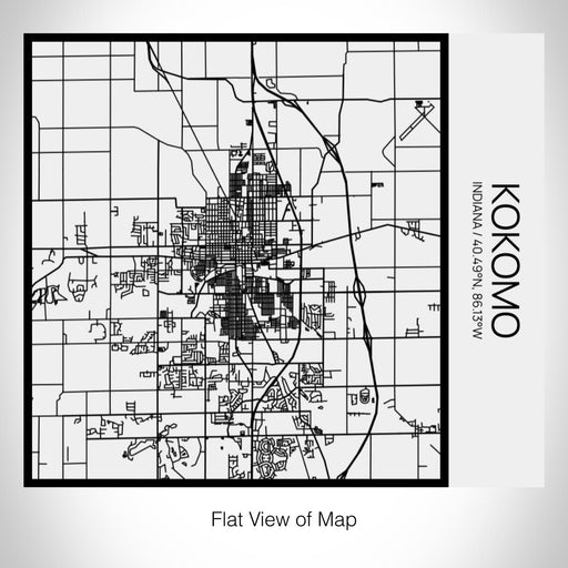 Rendered View of Kokomo Indiana Map on 17oz Stainless Steel Insulated Tumbler in Matte White with Tactile Lines