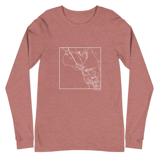Kona Hawaii  Map Unisex Long-Sleeve T-shirt with City inscription in Heather Mauve