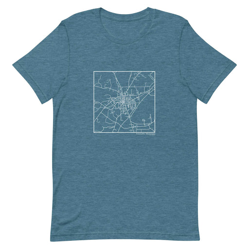 Kosciusko Mississippi  Map Unisex T-Shirt with City inscription in Heather Teal