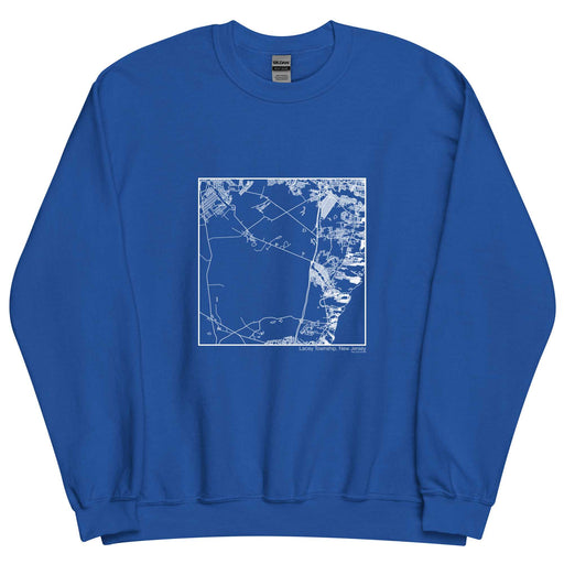 Lacey Township New Jersey  Map Unisex Crewneck Sweater with City inscription in Royal Blue