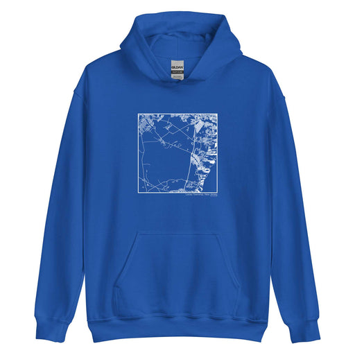 Lacey Township New Jersey  Map Unisex Hoodie Sweater with City inscription in Royal Blue