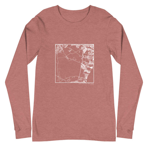 Lacey Township New Jersey  Map Unisex Long-Sleeve T-shirt with City inscription in Heather Mauve
