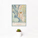 12x18 La Crosse Wisconsin Map Print Portrait Orientation in Woodblock Style With Small Cactus Plant in White Planter