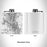 Rendered View of La Crosse Wisconsin Map Engraving on 6oz Stainless Steel Flask in White