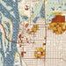 La Crosse Wisconsin Map Print in Woodblock Style Zoomed In Close Up Showing Details