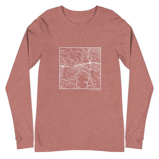 Lafayette California  Map Unisex Long-Sleeve T-shirt with City inscription in Heather Mauve