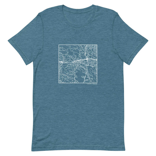 Lafayette California  Map Unisex T-Shirt with City inscription in Heather Teal
