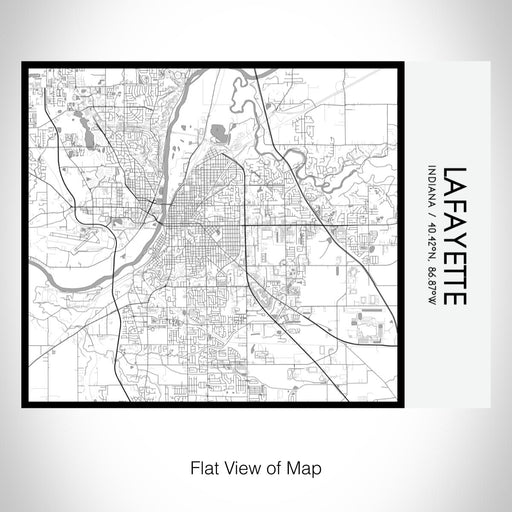 Rendered View of Lafayette Indiana Map on 20oz Stainless Steel Insulated Bottle with Bamboo Top with printed classic style map