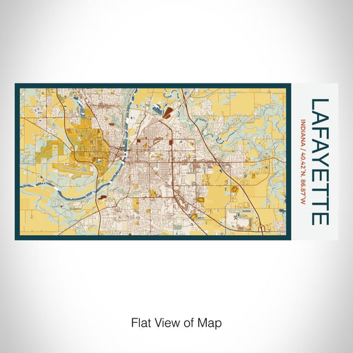 Rendered View of Lafayette Indiana Map on 17oz Stainless Steel Insulated Bottle with printed woodblock style map