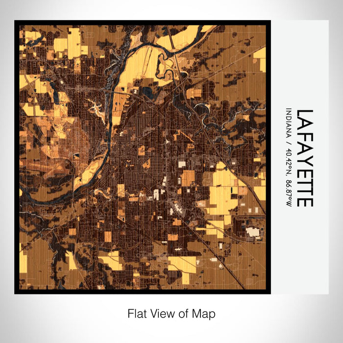 Rendered View of Lafayette Indiana Map on 17oz Stainless Steel Insulated Tumbler in Ember Map Style