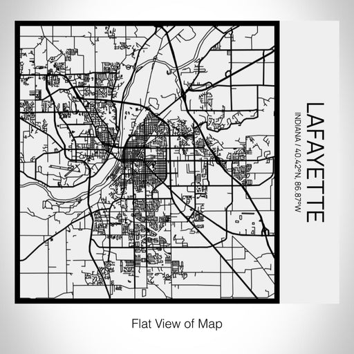 Rendered View of Lafayette Indiana Map on 17oz Stainless Steel Insulated Tumbler in Matte White with Tactile Lines