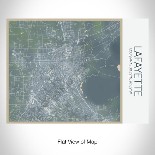 Rendered View of Lafayette Louisiana Map on 20oz Stainless Steel Insulated Bottle with Bamboo Top with printed afternoon style map