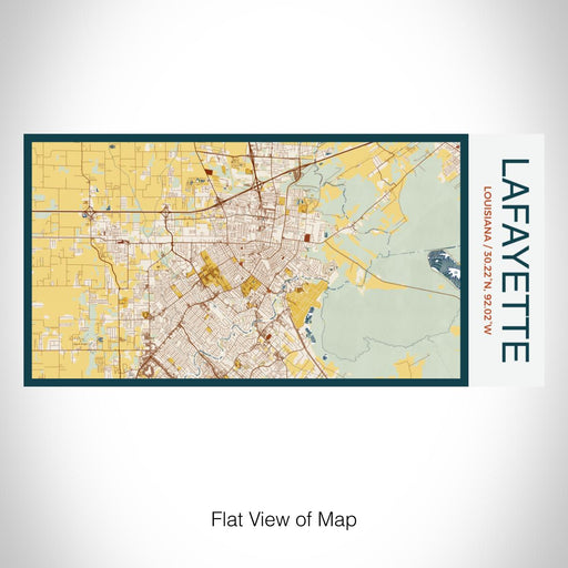 Rendered View of Lafayette Louisiana Map on 17oz Stainless Steel Insulated Bottle with printed woodblock style map
