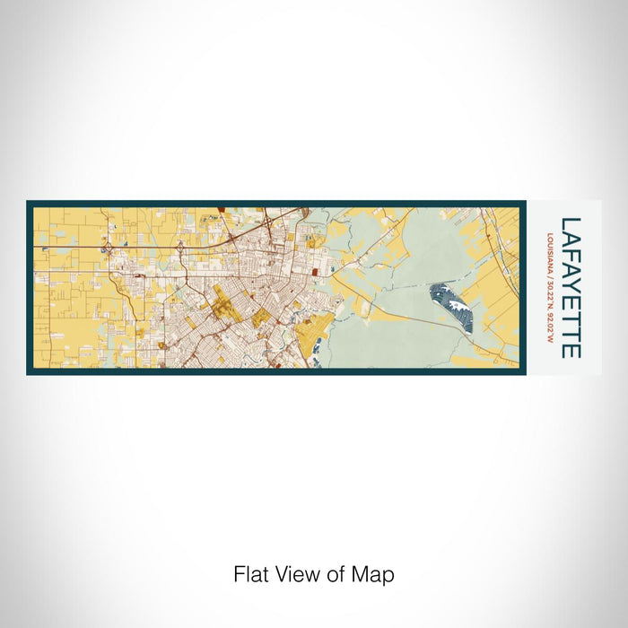 Rendered View of Lafayette Louisiana Map on 10oz Stainless Steel Insulated Cup in Woodblock with Sliding Lid