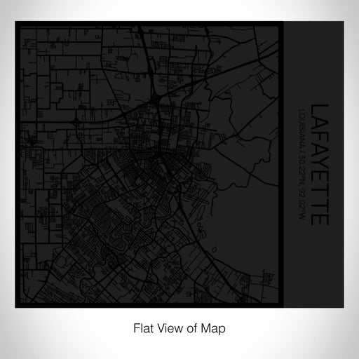 Rendered View of Lafayette Louisiana Map on 17oz Stainless Steel Insulated Tumbler in Matte Black with Tactile Lines