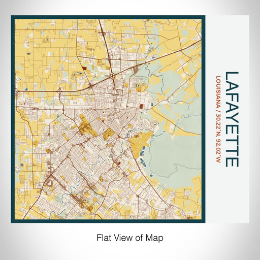 Rendered View of Lafayette Louisiana Map on 17oz Stainless Steel Insulated Tumbler in Woodblock Map Style