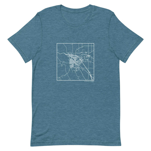 La Grande Oregon  Map Unisex T-Shirt with City inscription in Heather Teal