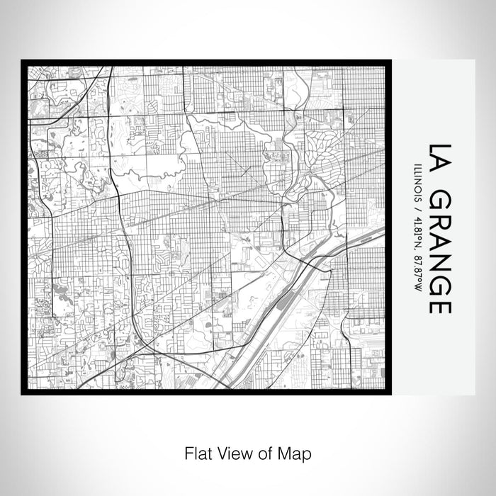 Rendered View of La Grange Illinois Map on 20oz Stainless Steel Insulated Bottle with Bamboo Top with printed classic style map