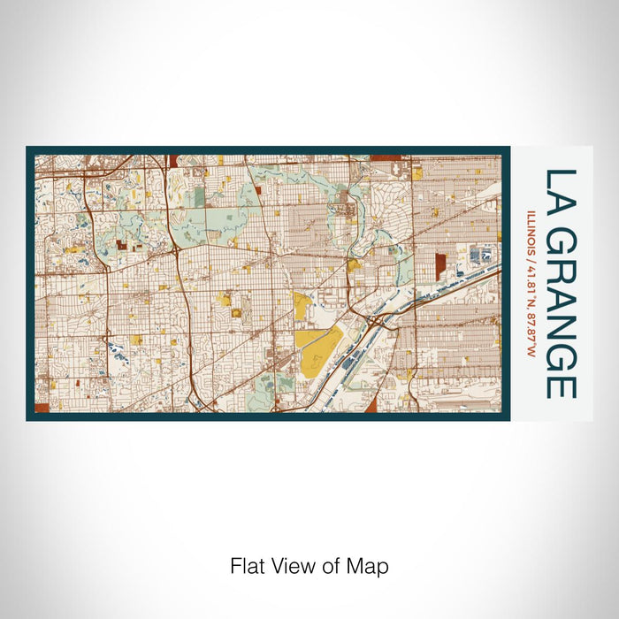 Rendered View of La Grange Illinois Map on 17oz Stainless Steel Insulated Bottle with printed woodblock style map