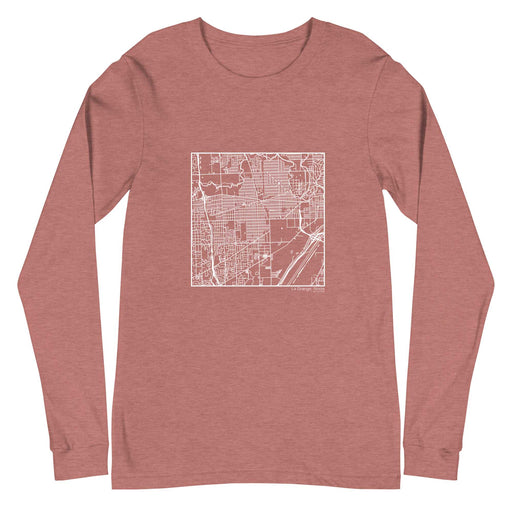 La Grange Illinois  Map Unisex Long-Sleeve T-shirt with City inscription in Heather Mauve