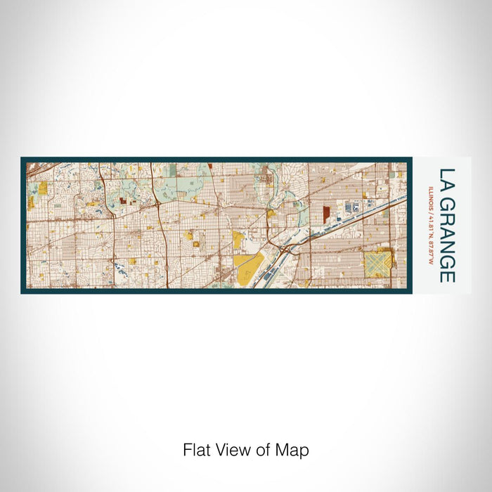 Rendered View of La Grange Illinois Map on 10oz Stainless Steel Insulated Cup in Woodblock with Sliding Lid