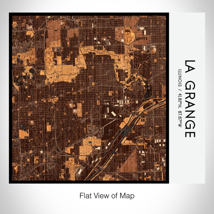 Rendered View of La Grange Illinois Map on 17oz Stainless Steel Insulated Tumbler in Ember Map Style