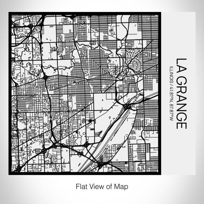 Rendered View of La Grange Illinois Map on 17oz Stainless Steel Insulated Tumbler in Matte White with Tactile Lines