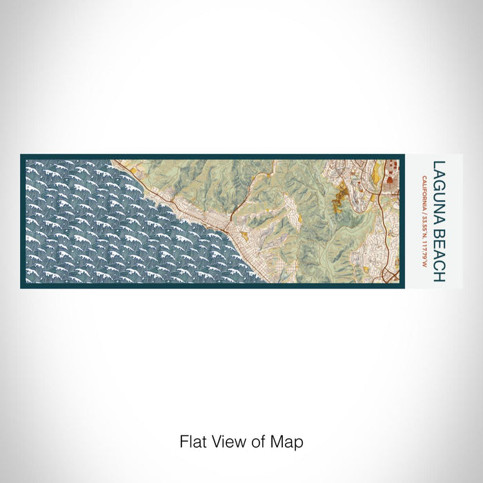 Rendered View of Laguna Beach California Map on 10oz Stainless Steel Insulated Cup in Woodblock with Sliding Lid