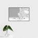 16x24 La Jolla California Map Print Landscape Orientation in Classic Style With Tropical Plant Leaves in Water