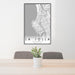 24x36 La Jolla California Map Print Portrait Orientation in Classic Style Behind 2 Chairs Table and Potted Plant