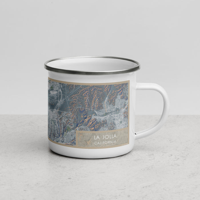 Right View Custom La Jolla California Map Enamel Mug in Afternoon