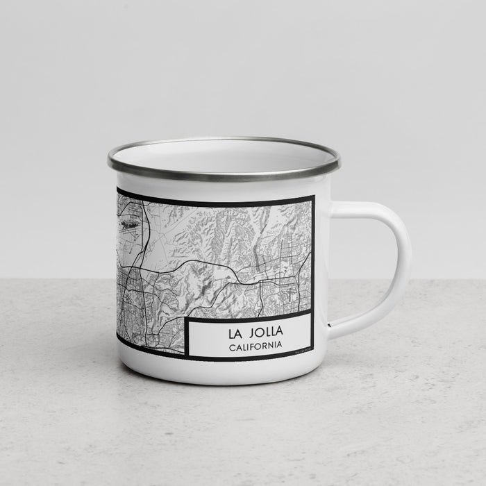 Right View Custom La Jolla California Map Enamel Mug in Classic