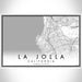 La Jolla California Map Print Landscape Orientation in Classic Style With Shaded Background