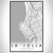 La Jolla California Map Print Portrait Orientation in Classic Style With Shaded Background