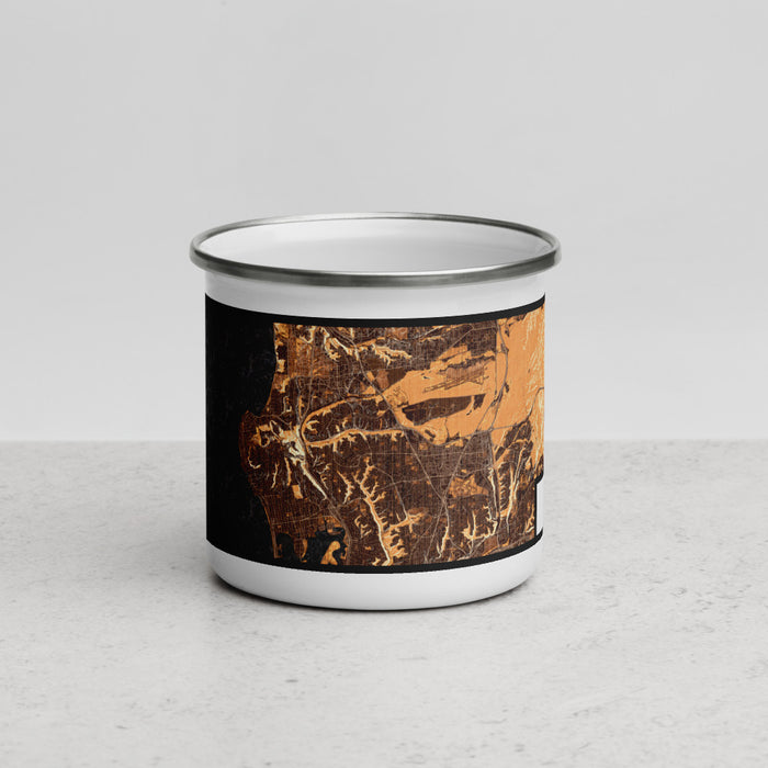 Front View Custom La Jolla California Map Enamel Mug in Ember