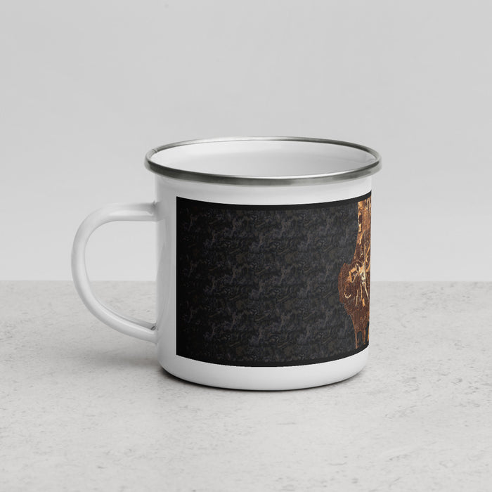 Left View Custom La Jolla California Map Enamel Mug in Ember