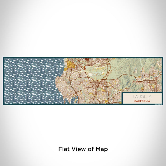 Flat View of Map Custom La Jolla California Map Enamel Mug in Woodblock