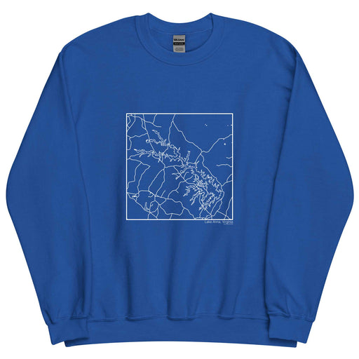 Lake Anna Virginia  Map Unisex Crewneck Sweater with City inscription in Royal Blue