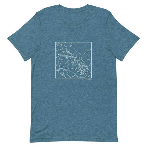 Lake Anna Virginia  Map Unisex T-Shirt with City inscription in Heather Teal