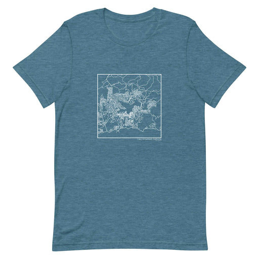 Lake Arrowhead California  Map Unisex T-Shirt with City inscription in Heather Teal