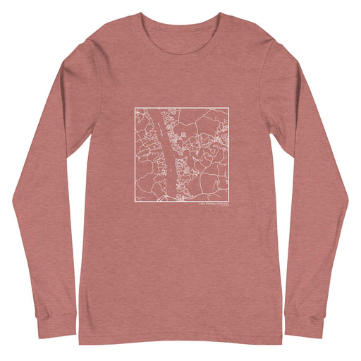 Lake Barkley Kentucky  Map Unisex Long-Sleeve T-shirt with City inscription in Heather Mauve