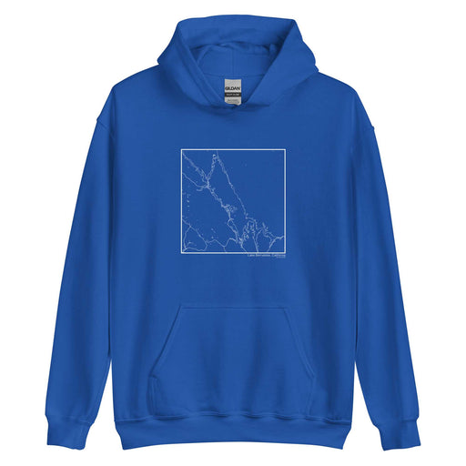 Lake Berryessa California  Map Unisex Hoodie Sweater with City inscription in Royal Blue
