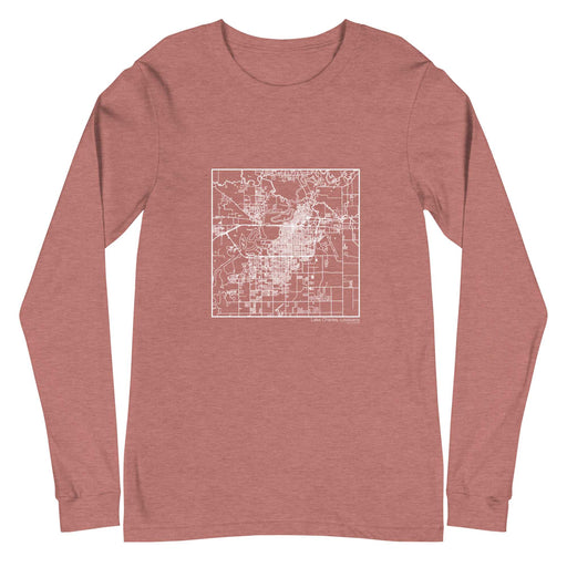 Lake Charles Louisiana  Map Unisex Long-Sleeve T-shirt with City inscription in Heather Mauve