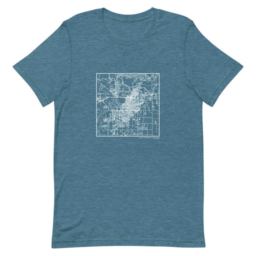 Lake Charles Louisiana  Map Unisex T-Shirt with City inscription in Heather Teal