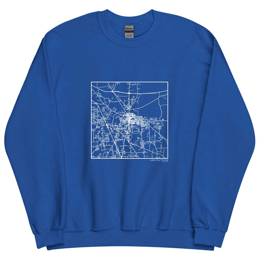 Lake City Florida  Map Unisex Crewneck Sweater with City inscription in Royal Blue